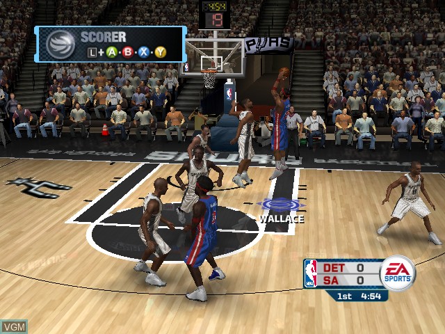 In-game screen of the game NBA Live 06 on Microsoft Xbox