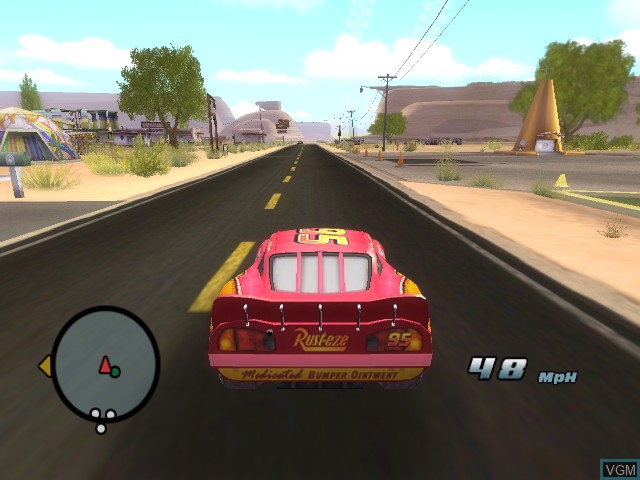 In-game screen of the game Cars on Microsoft Xbox