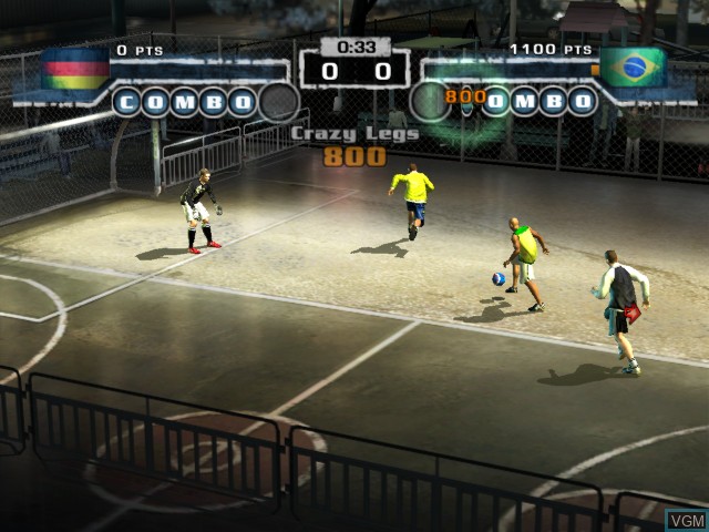 In-game screen of the game FIFA Street on Microsoft Xbox