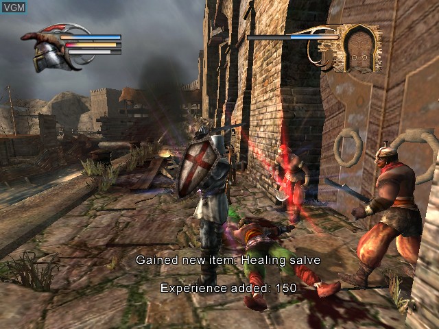 In-game screen of the game Knights of the Temple II on Microsoft Xbox