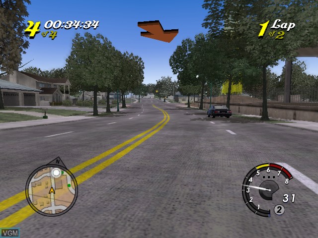In-game screen of the game L.A. Rush on Microsoft Xbox