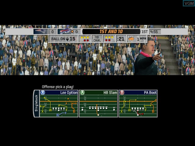 In-game screen of the game Madden NFL 07 on Microsoft Xbox
