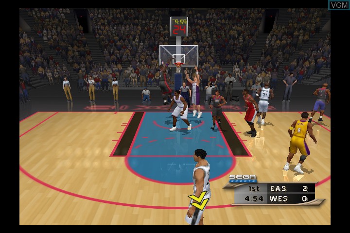 In-game screen of the game NBA 2K2 on Microsoft Xbox