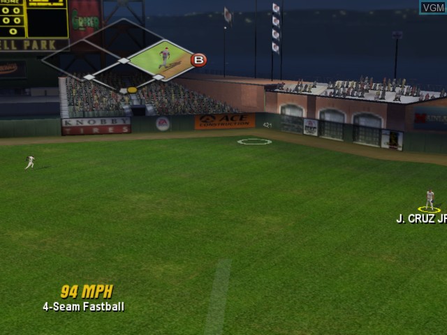 In-game screen of the game MVP Baseball 2003 on Microsoft Xbox