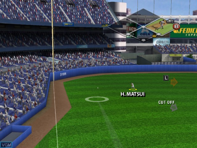 In-game screen of the game MVP Baseball 2004 on Microsoft Xbox