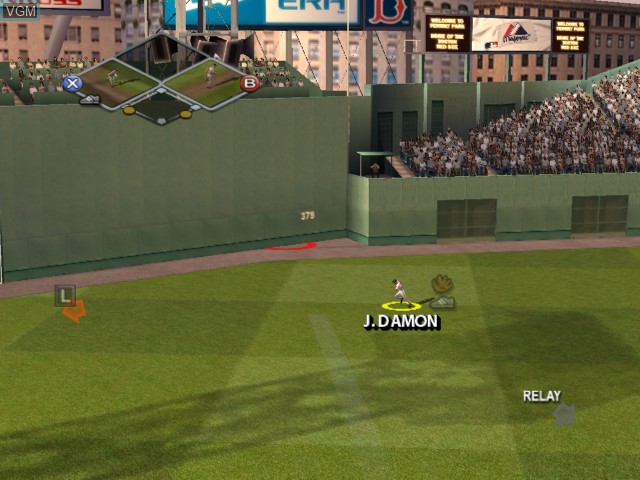 In-game screen of the game MVP Baseball 2005 on Microsoft Xbox