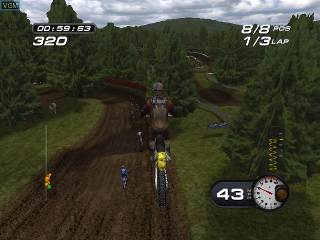 In-game screen of the game MX Superfly on Microsoft Xbox