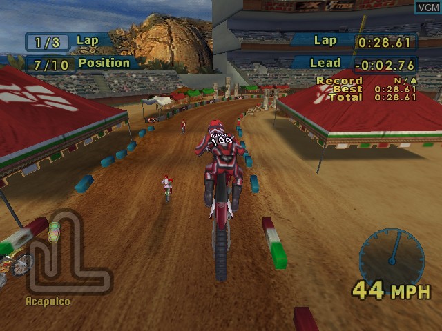 In-game screen of the game MX World Tour Featuring Jamie Little on Microsoft Xbox