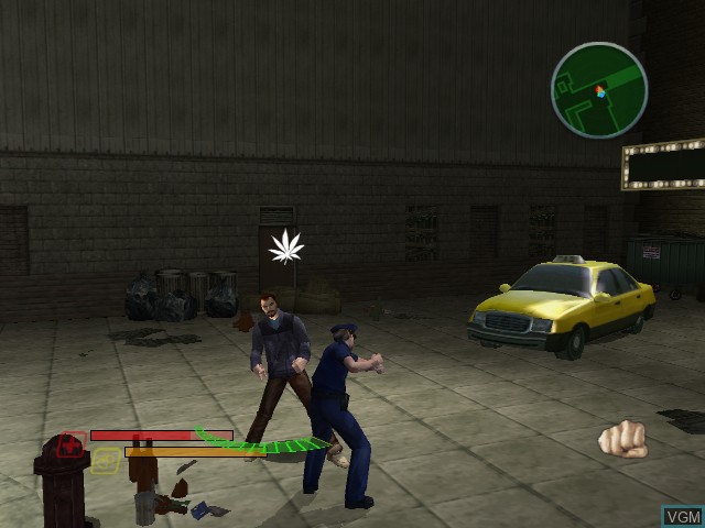 In-game screen of the game NARC on Microsoft Xbox
