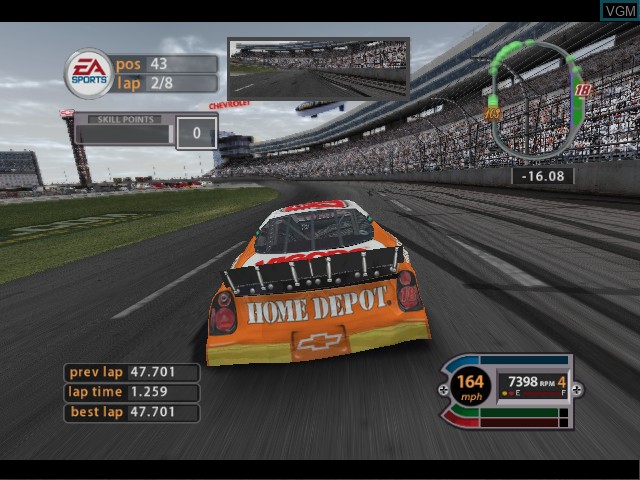 In-game screen of the game NASCAR 2005 - Chase for the Cup on Microsoft Xbox