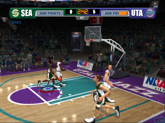In-game screen of the game NBA Jam on Microsoft Xbox