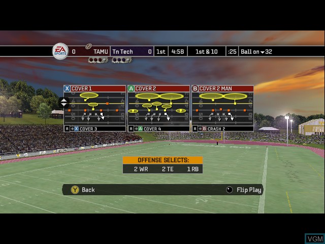 In-game screen of the game NCAA Football 07 on Microsoft Xbox