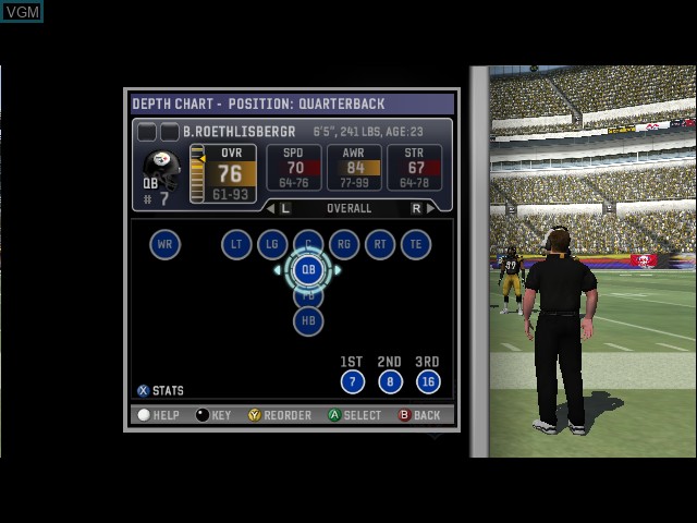 In-game screen of the game NFL Head Coach on Microsoft Xbox