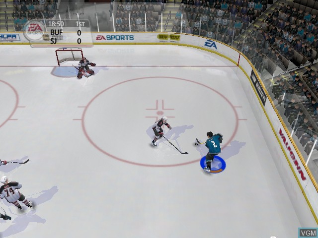 In-game screen of the game NHL 2005 on Microsoft Xbox