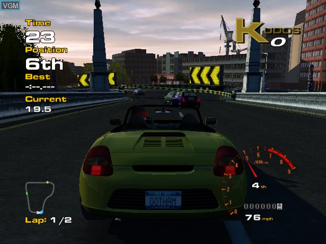 In-game screen of the game Project Gotham Racing on Microsoft Xbox