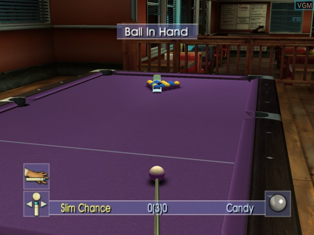 In-game screen of the game Pool Shark 2 on Microsoft Xbox