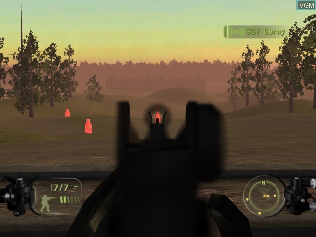 In-game screen of the game America's Army - Rise of a Soldier on Microsoft Xbox