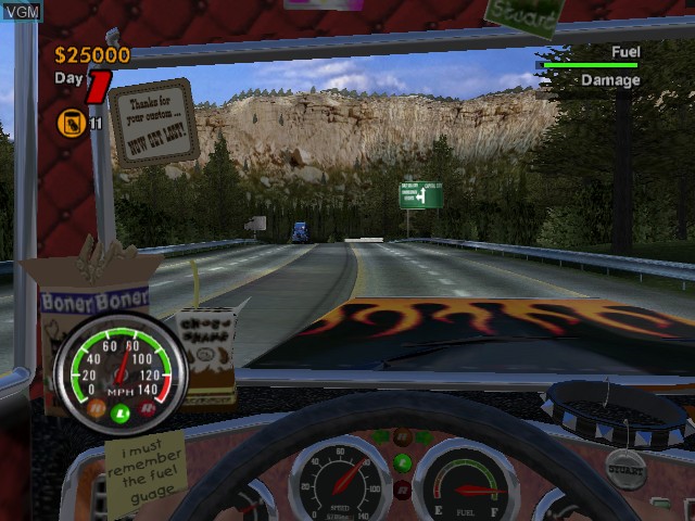 In-game screen of the game Big Mutha Truckers on Microsoft Xbox