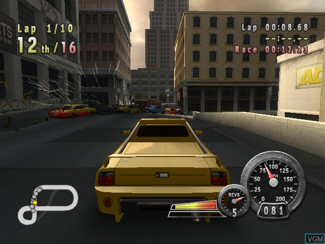 In-game screen of the game Crash 'N' Burn on Microsoft Xbox