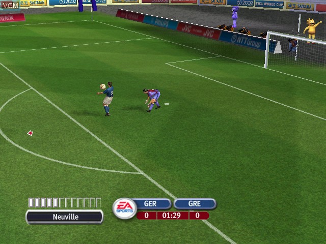 In-game screen of the game 2002 FIFA World Cup on Microsoft Xbox