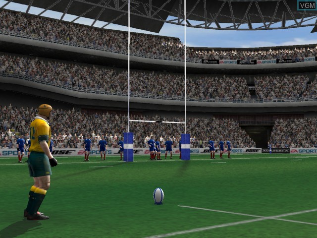 In-game screen of the game Rugby 2005 on Microsoft Xbox