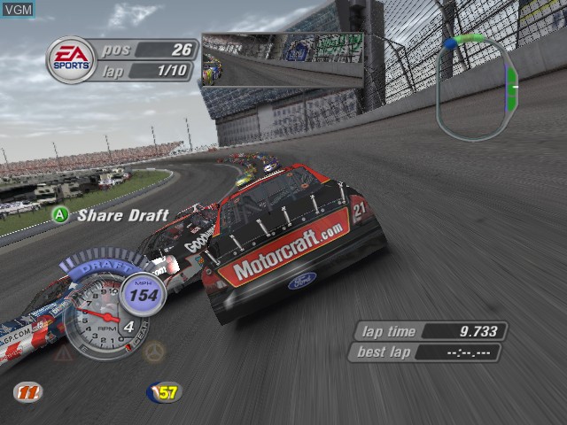 In-game screen of the game NASCAR Thunder 2004 on Microsoft Xbox