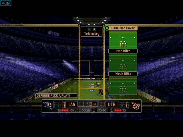 In-game screen of the game Arena Football on Microsoft Xbox
