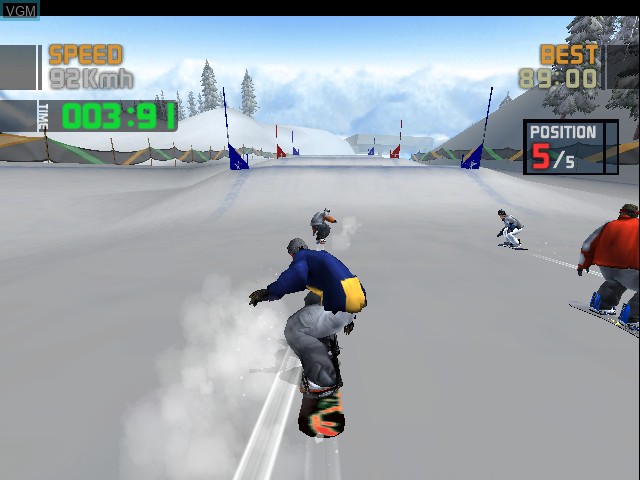 In-game screen of the game ESPN Winter X-Games Snowboarding 2002 on Microsoft Xbox