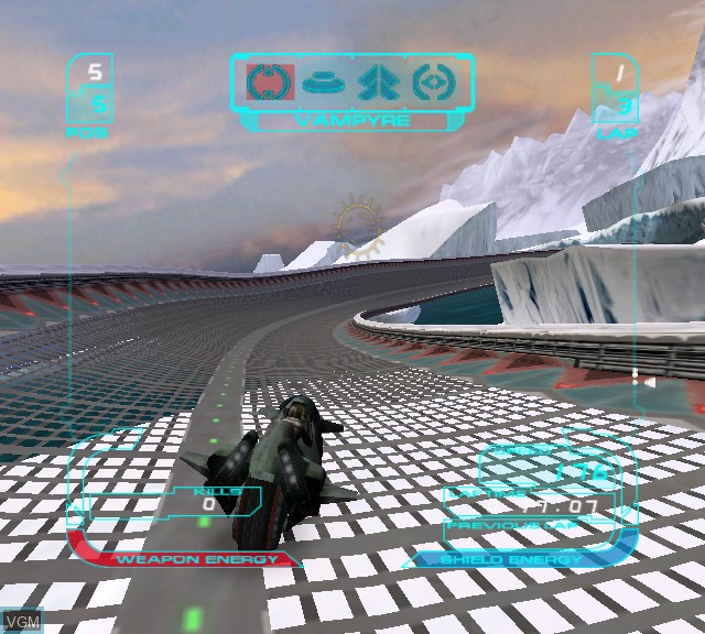 In-game screen of the game XGRA - Extreme-G Racing Association on Microsoft Xbox