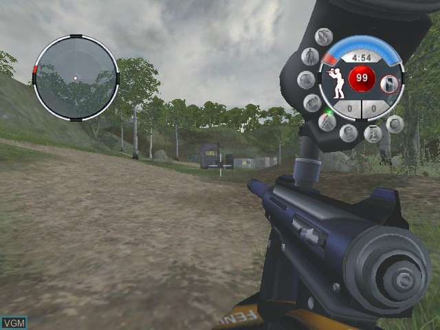 In-game screen of the game Splat Renegade Paintball on Microsoft Xbox
