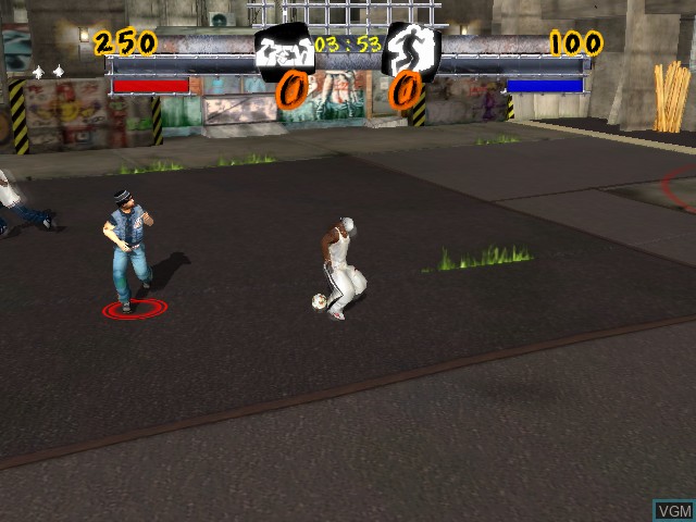 In-game screen of the game Urban Freestyle Soccer on Microsoft Xbox