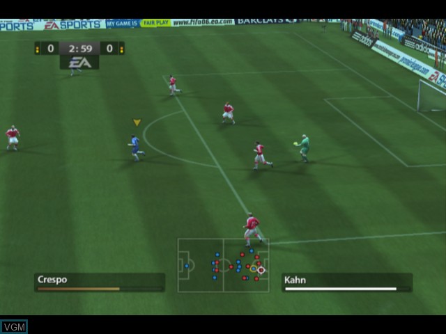 In-game screen of the game FIFA 06 on Microsoft Xbox