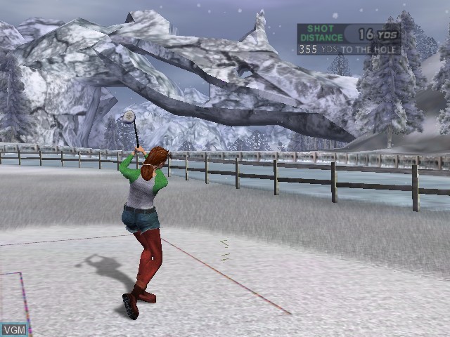 In-game screen of the game Outlaw Golf - 9 Holes of X-Mas on Microsoft Xbox
