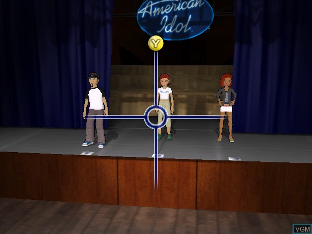 In-game screen of the game American Idol on Microsoft Xbox