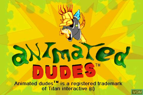 Title screen of the game Animated Dudes on Tapwave Zodiac