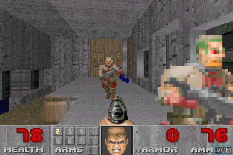 In-game screen of the game Doom II on Tapwave Zodiac