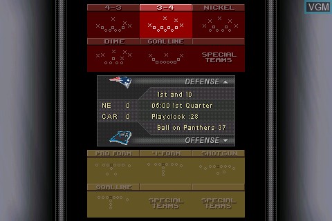 In-game screen of the game Madden NFL 2005 on Tapwave Zodiac