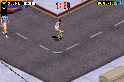 In-game screen of the game Tony Hawk's Pro Skater 4 on Tapwave Zodiac